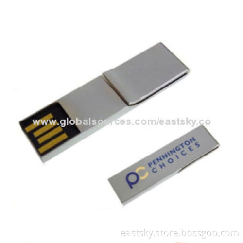 Promotional metal clip USB drive, like a clip, waterproof, dust-proof chipset insertedNew